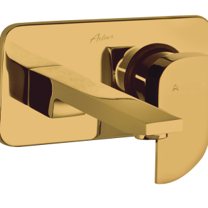 ALX-180 Single Lever Wall Mounted Basin Mixer With Concealed Body(PVD)
