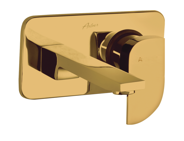 ALX-180 Single Lever Wall Mounted Basin Mixer With Concealed Body(PVD)