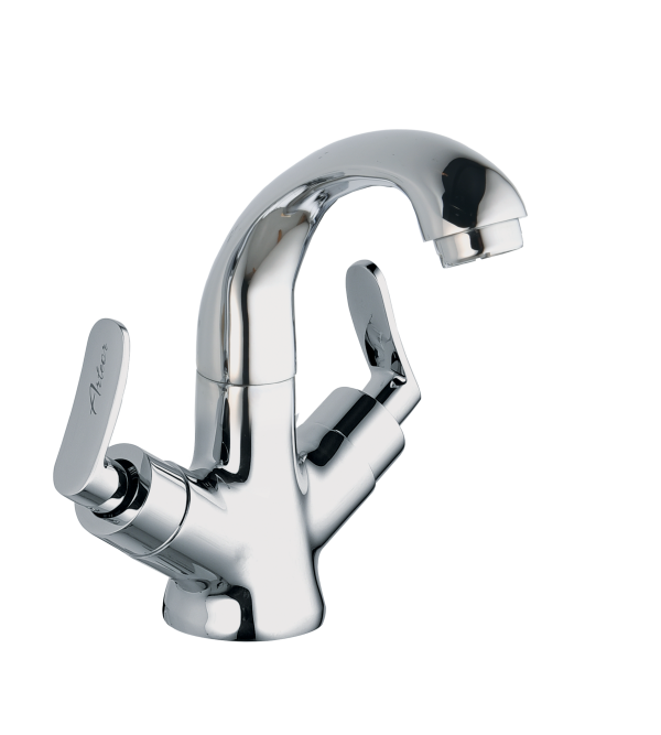 COR-105 Center Hole Basin Mixer With 450mm Braided Hoses