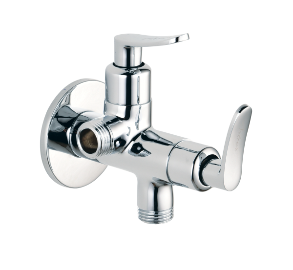 COR-122 Angular Stop Cock Dual Handle with Wall Flange