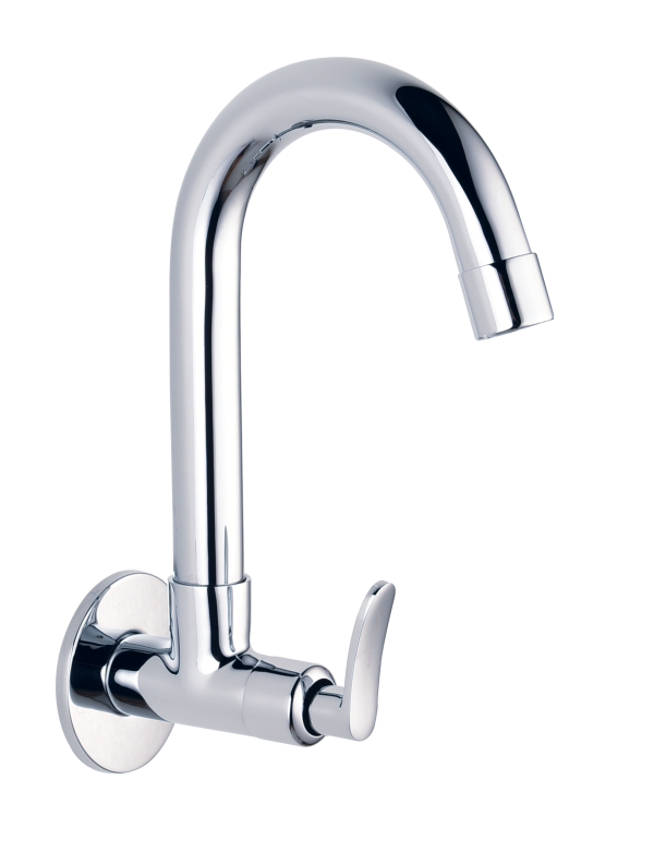 COR-131 Sink Cock With Swivel Spout Wall Mounted