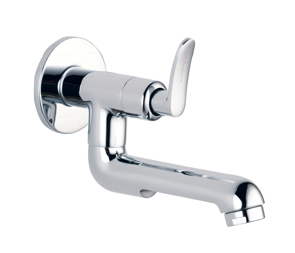 COR-135 Sink Cock With Bottom Swivel Spout Wall Mounted