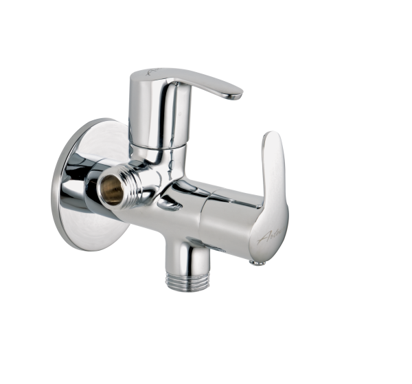 COS-122 Angular Stop Cock Dual Handle with Wall Flange