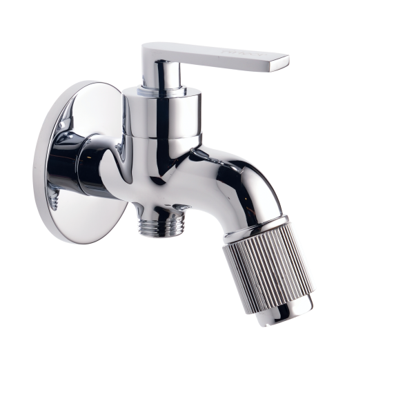 DCR-113 Bib Cock Two Way with Wall Flange