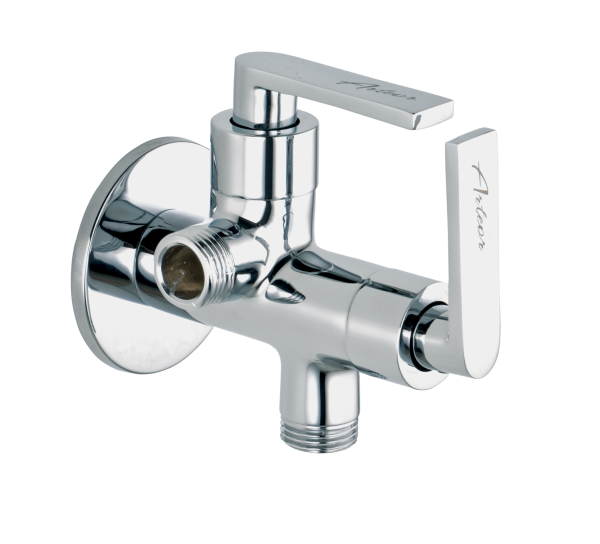 DCR-122 Angular Stop Cock Dual Handle with Wall Flange