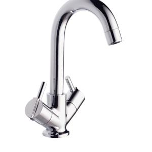 DEL-105 Center Hole Basin Mixer With 450mm Braided Hoses