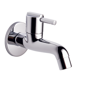 DEL-112 Long Body Bib Cock With Wall Flange