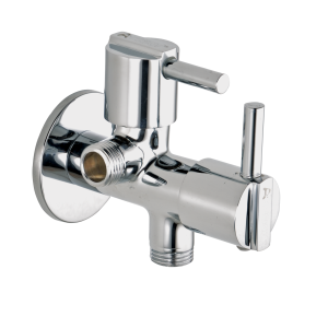 DEL-122 Angular Stop Cock Dual Handle with Wall Flange