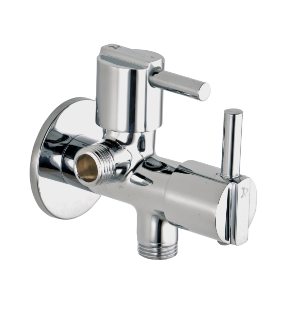 DEL-122 Angular Stop Cock Dual Handle with Wall Flange