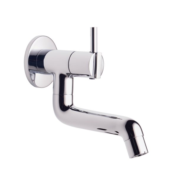 DEL-135 Sink Cock With Bottom Swivel Spout Wall Mounted