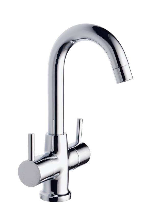 FLR-105 Center Hole Basin Mixer With 450mm Braided Hoses