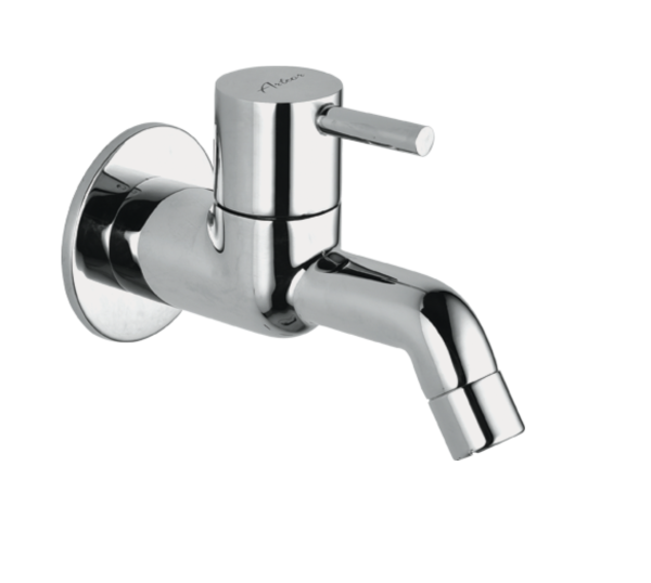 FLR-112 Long Body Bib Cock With Wall Flange
