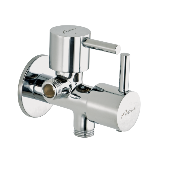 FLR-122 Angular Stop Cock Dual Handle with Wall Flange