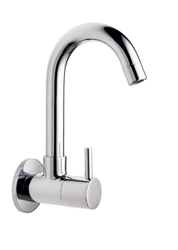 FLR-131 Sink Cock With Swivel Spout Wall Mounted