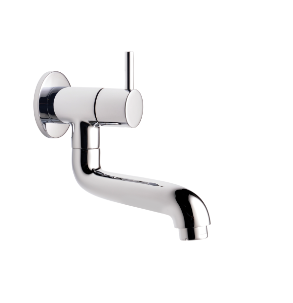 FLR-135 Sink Cock With Bottom Swivel Spout Wall Mounted