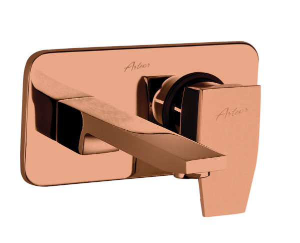 FOR-180 Single Lever Wall Mounted Basin Mixer With Concealed Body(PVD)