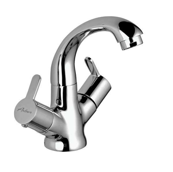 FUS-105 Center Hole Basin Mixer With 450mm Braided Hoses