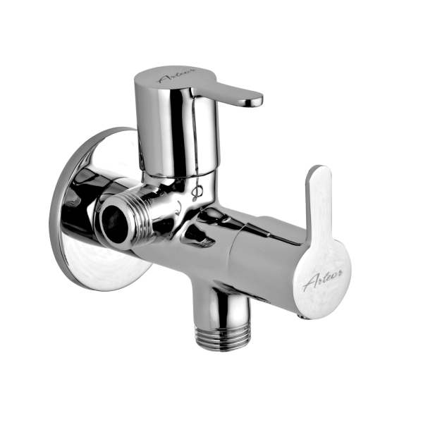 FUS-122 Angular Stop Cock Dual Handle with Wall Flange