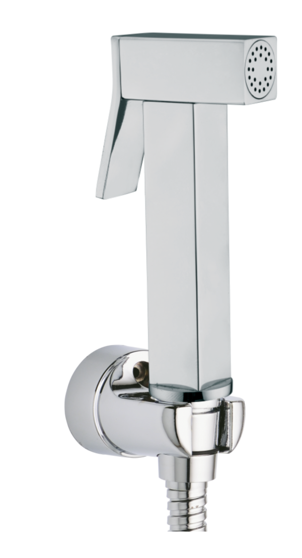 HFT-103 Health Faucet Square Brass With 1.2 Mtr Tube & ABS Hook