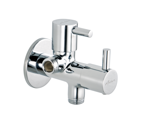 ICN-122 Angular Stop Cock Dual Handle with Wall Flange