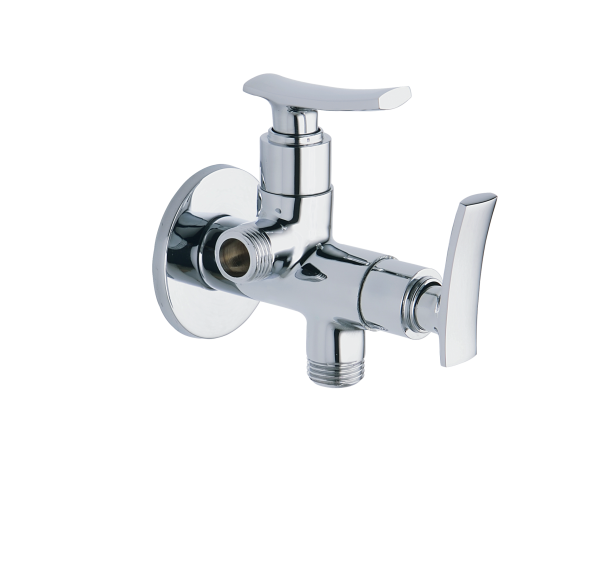JAZ-122 Angular Stop Cock Dual Handle with Wall Flange