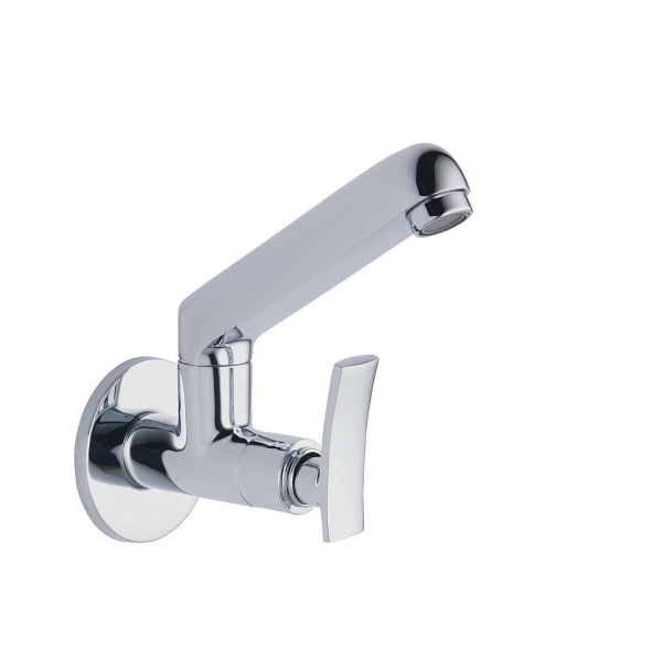 JAZ-130 Sink Cock With Casted Swivel Spout Wall Mounted