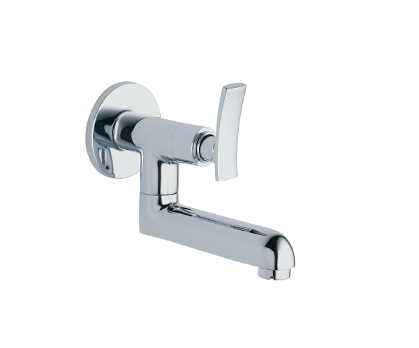 JAZ-135 Sink Cock With Bottom Swivel Spout Wall Mounted