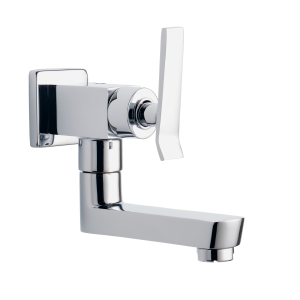 LUX-135 Sink Cock With Bottom Swivel Spout Wall Mounted