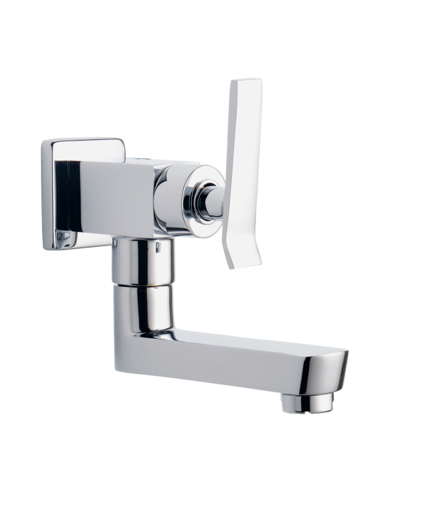 LUX-135 Sink Cock With Bottom Swivel Spout Wall Mounted