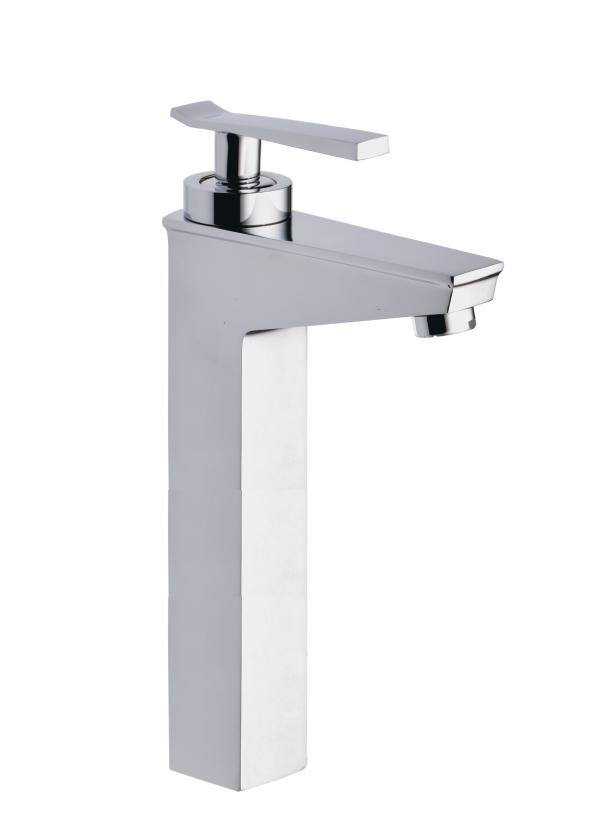 LUX-182 Single Lever Basin Mixer with extended body with 600mm Braided Hoses
