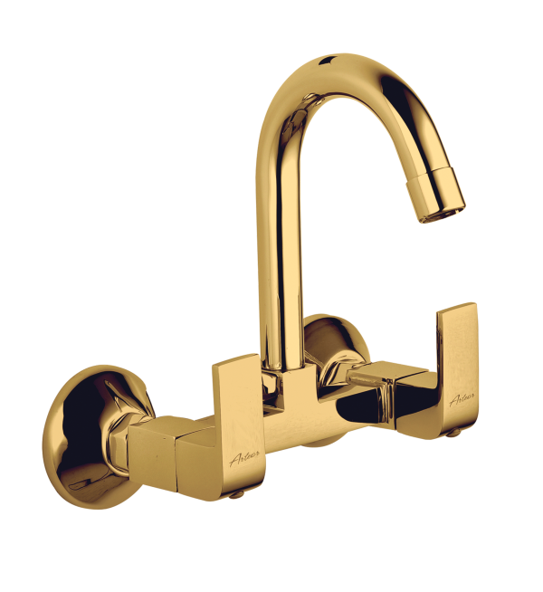 MAR-136 Sink Mixer With Swivel Spout Wall Mounted(PVD)