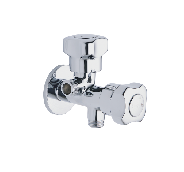 MNN-122 Angular Stop Cock Dual Handle with Wall Flange