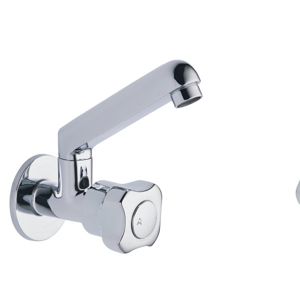 MNN-130 Sink Cock With Casted Swivel Spout Wall Mounted