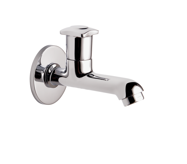 MYN-112 Long Body Bib Cock With Wall Flange