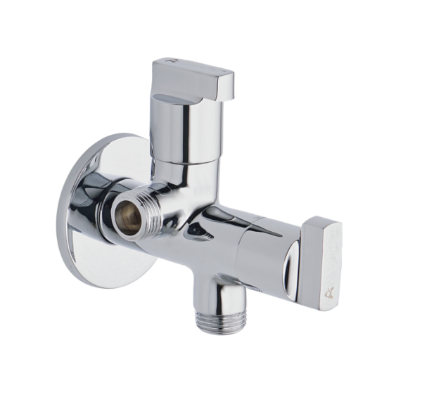 OND-122 Angular Stop Cock Dual Handle with Wall Flange