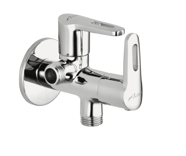 ORN-122 Angular Stop Cock Dual Handle with Wall Flange