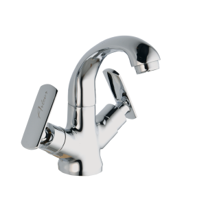 PLO-105 Center Hole Basin Mixer With 450mm Braided Hoses