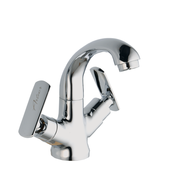PLO-105 Center Hole Basin Mixer With 450mm Braided Hoses