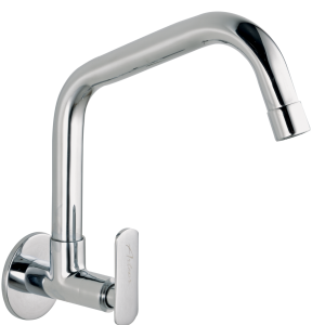 PLO-132 Sink Cock With Extended Swivel Spout Wall Mounted