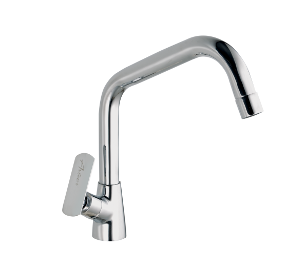 PLO-134 Sink Cock With Extended Swivel Spout Table Mounted