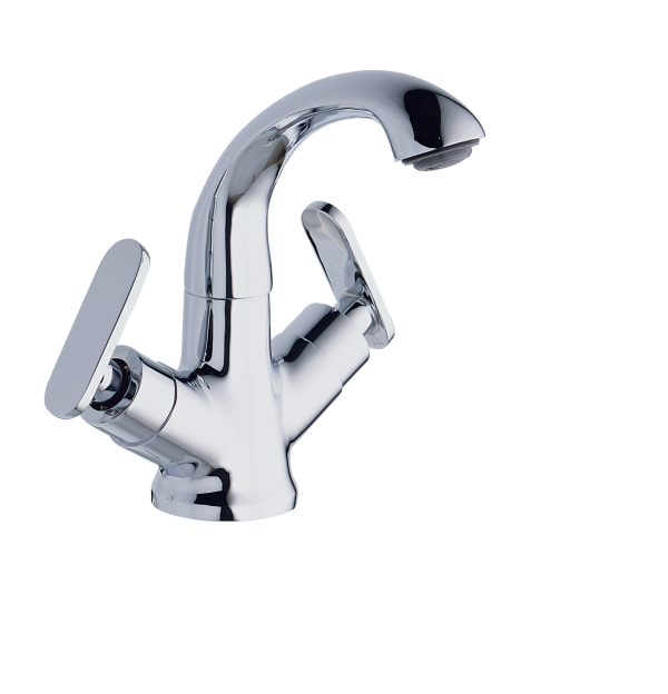 PSN-105 Center Hole Basin Mixer With 450mm Braided Hoses