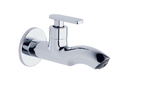 PSN-112 Long Body Bib Cock With Wall Flange