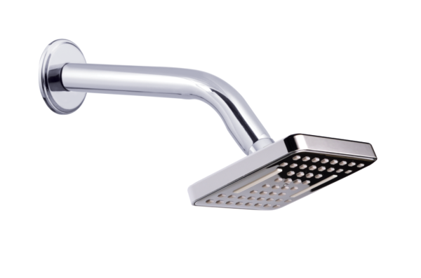 SHR-105 Overhead Shower Water Fall Square 4" Multiflow ABS With SS Arm & Flange