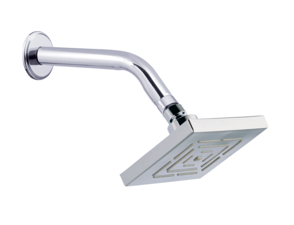 SHR-108 Overhead Shower Maze 4" Square ABS With SS Arm & Flange