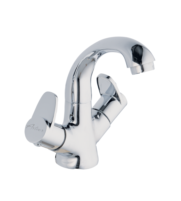 STL-105 Center Hole Basin Mixer With 450mm Braided Hoses