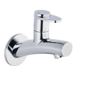 STL-112 Long Body Bib Cock With Wall Flange