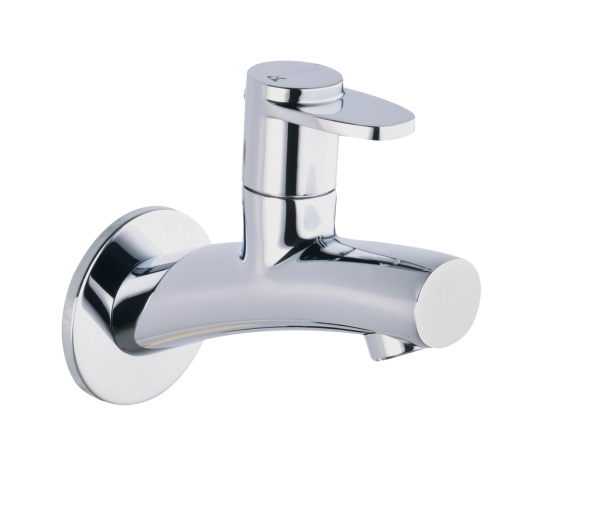 STL-112 Long Body Bib Cock With Wall Flange