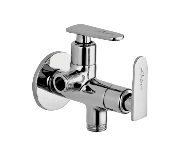 TIT-122 Angular Stop Cock Dual Handle with Wall Flange