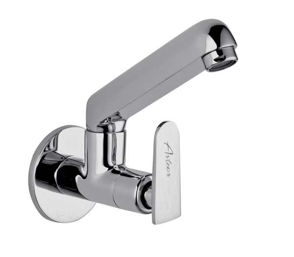 TIT-130 Sink Cock With Casted Swivel Spout Wall Mounted