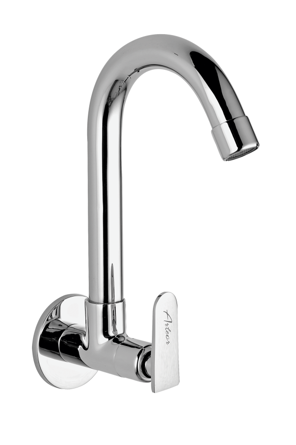 TIT-131 Sink Cock With Swivel Spout Wall Mounted
